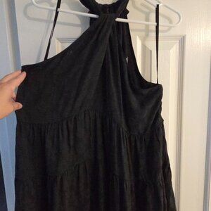 Anthropologie halter trapeze top sz M, black